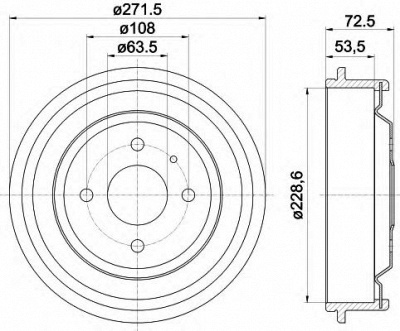 HELLA PAGID 8dt355300141 -  Тормозной барабан